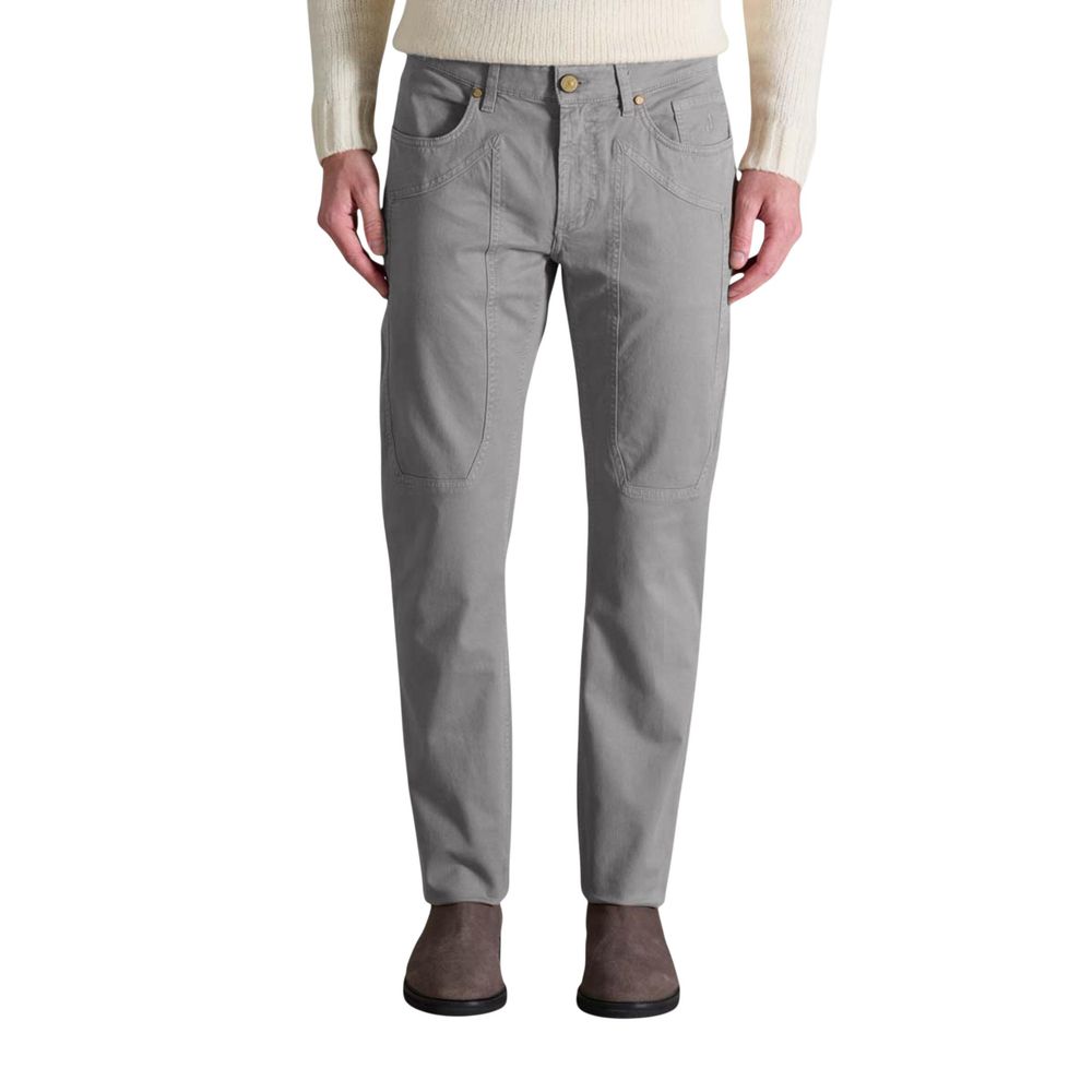 Jeckerson Gray Cotton Skinny Pants | Regal Royce