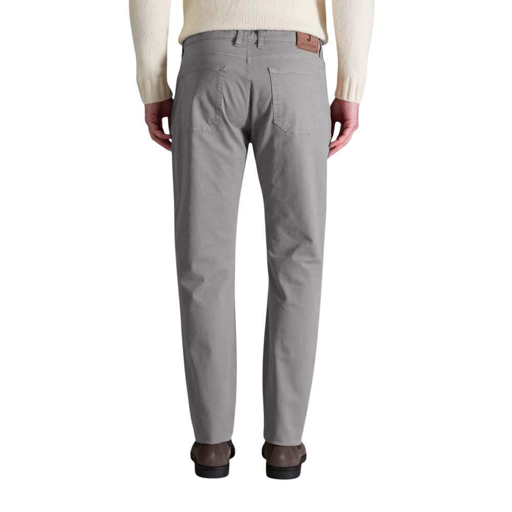Jeckerson Gray Cotton Skinny Pants | Regal Royce