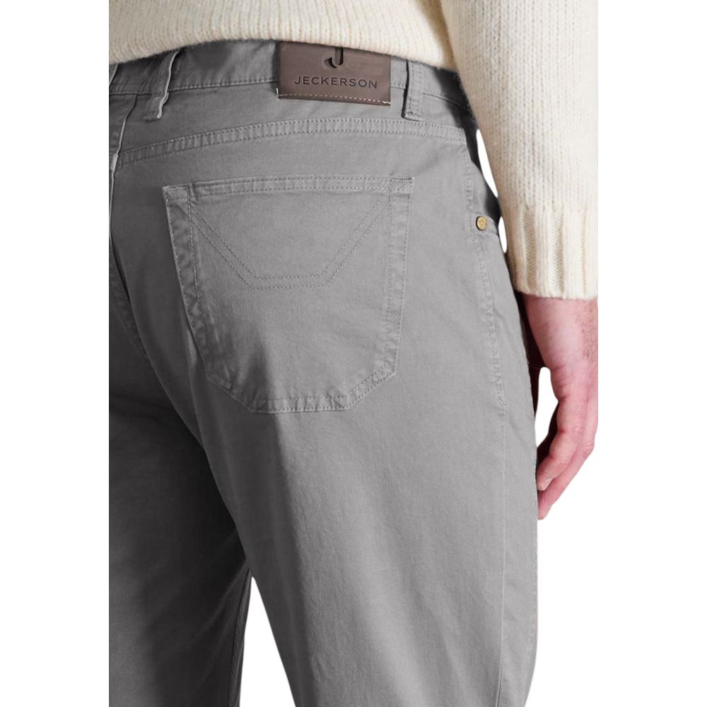 Jeckerson Gray Cotton Skinny Pants | Regal Royce