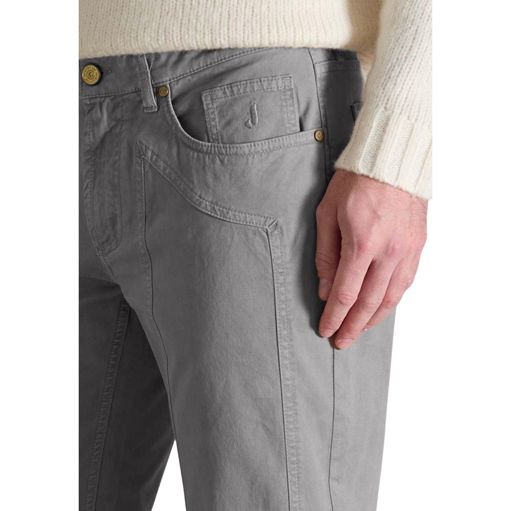 Jeckerson Gray Cotton Skinny Pants | Regal Royce
