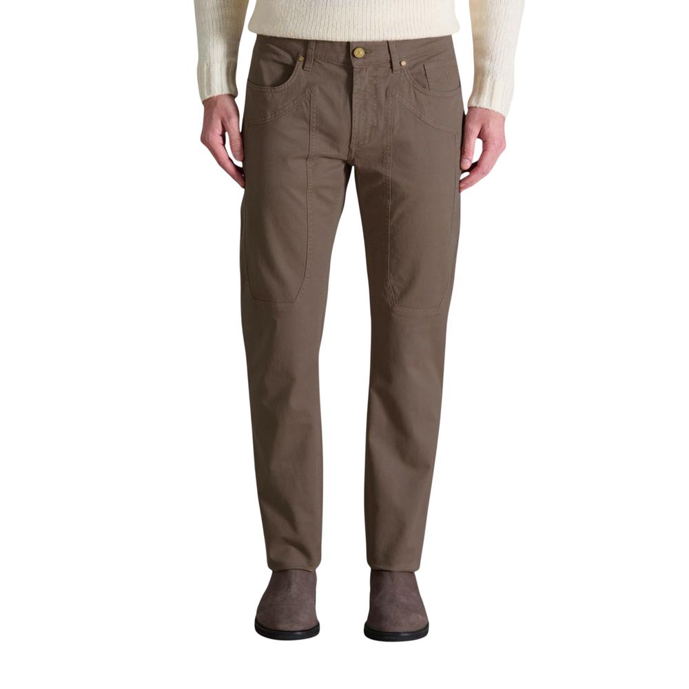 Jeckerson Brown Cotton Skinny Pants | Regal Royce