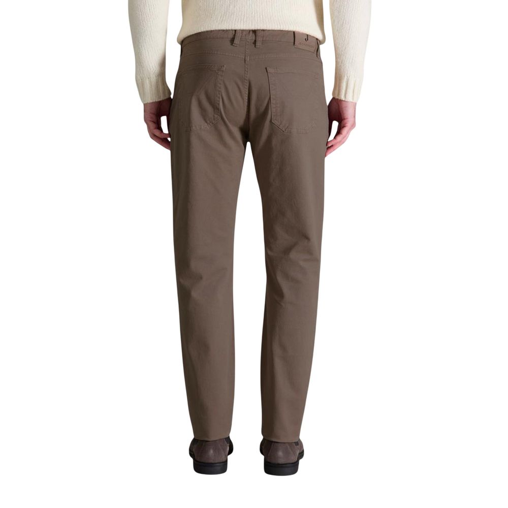 Jeckerson Brown Cotton Skinny Pants | Regal Royce