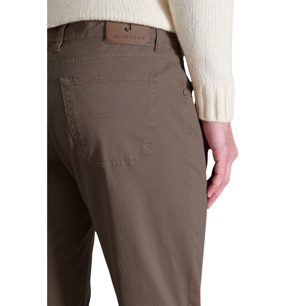 Jeckerson Brown Cotton Skinny Pants | Regal Royce