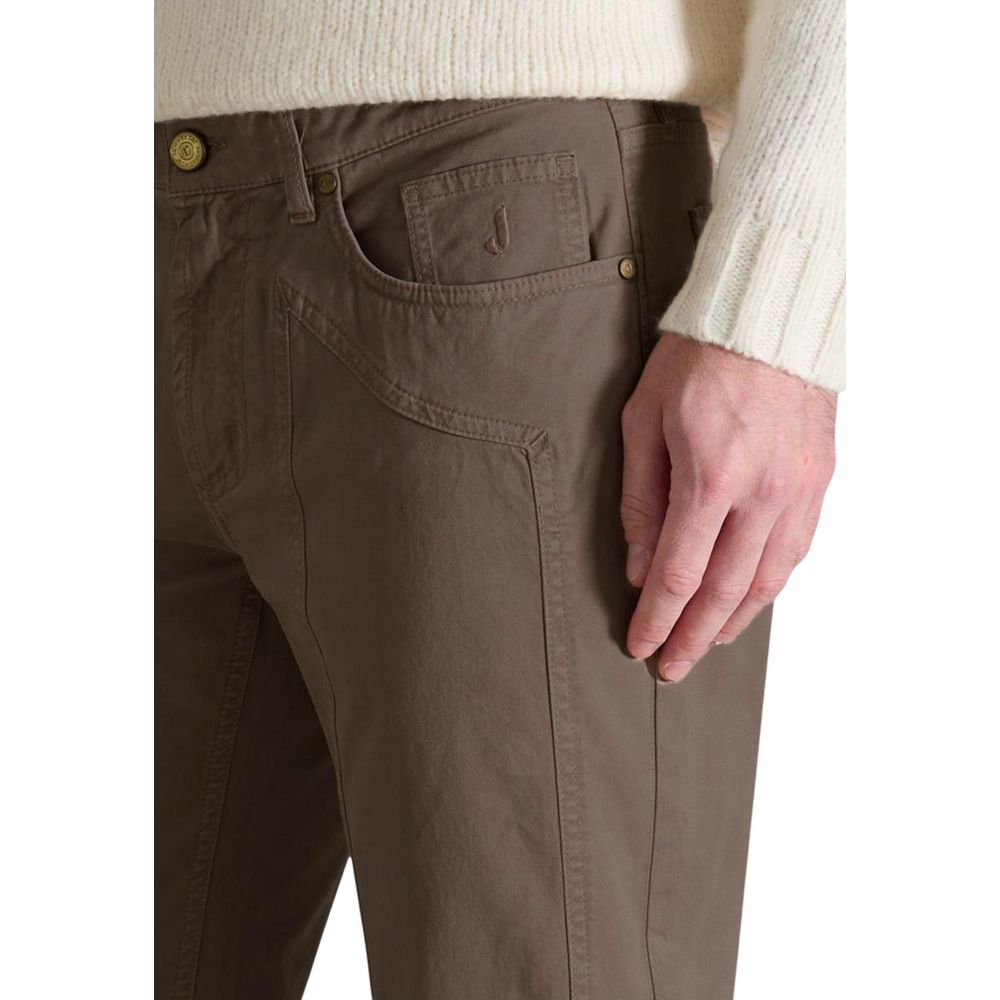 Jeckerson Brown Cotton Skinny Pants | Regal Royce