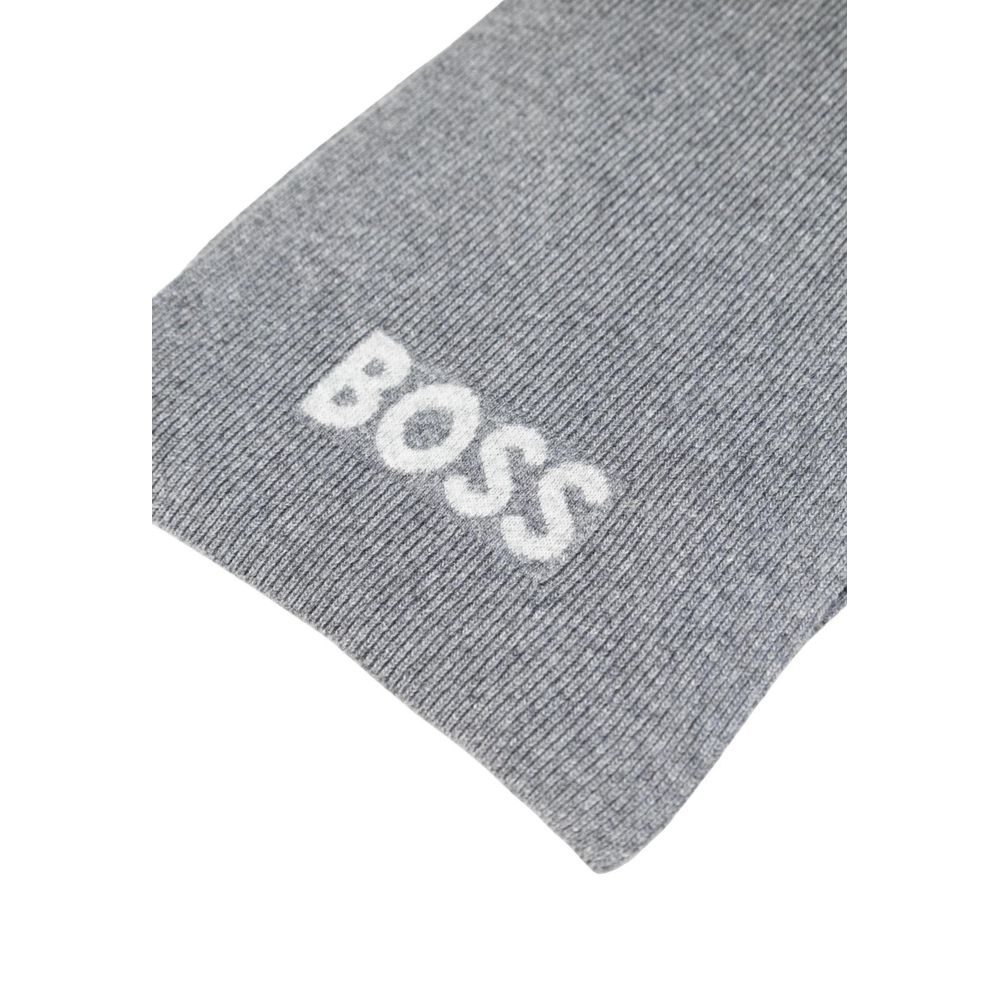 Hugo Boss Gray Polyacrylic Scarf | Regal Royce