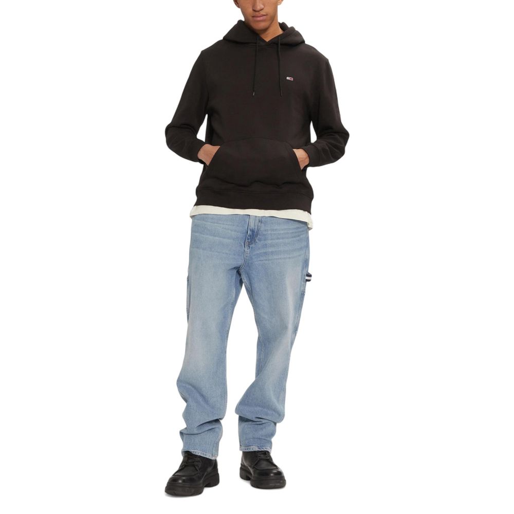 Tommy Hilfiger Jeans Black Cotton Hoodie | Regal Royce