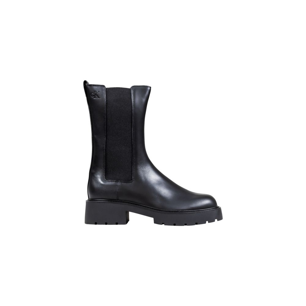 Calvin Klein Jeans Black Leather Ankle Boots | Regal Royce