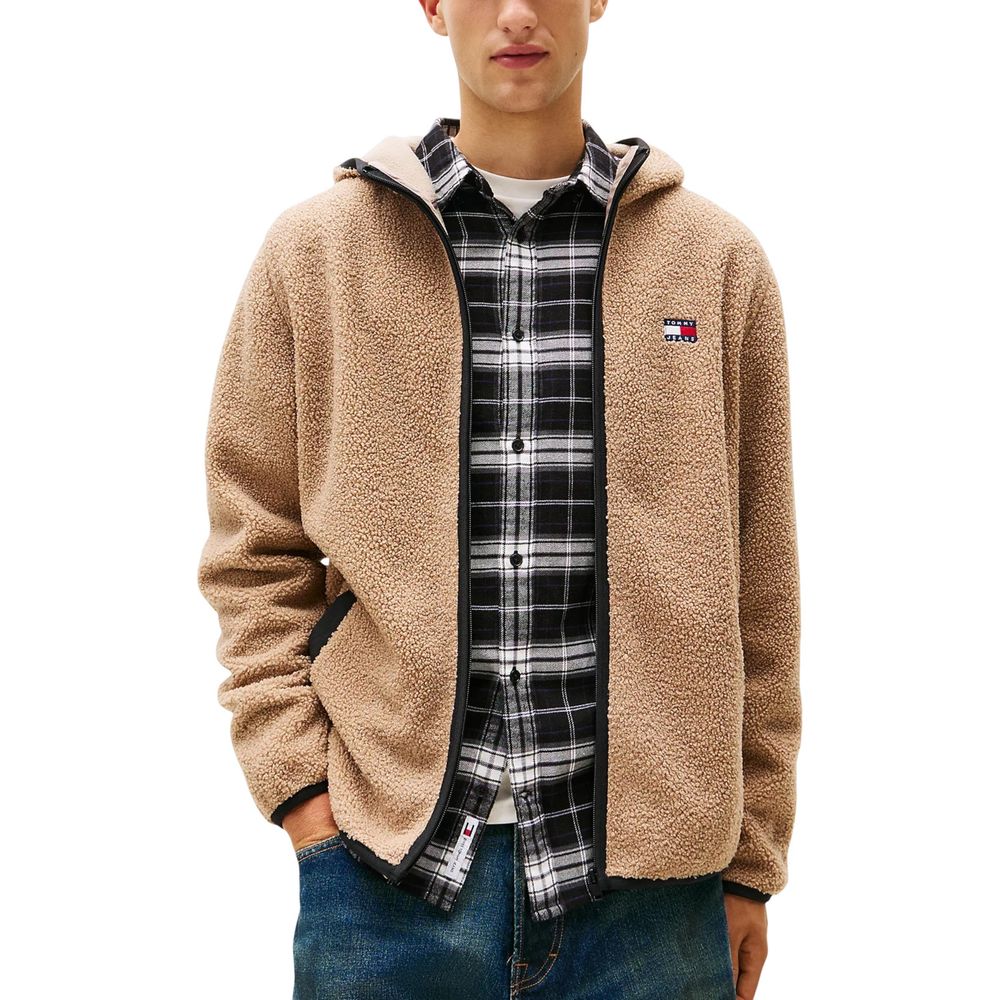 Tommy Hilfiger Jeans Beige Recycled Polyester Hoodie | Regal Royce