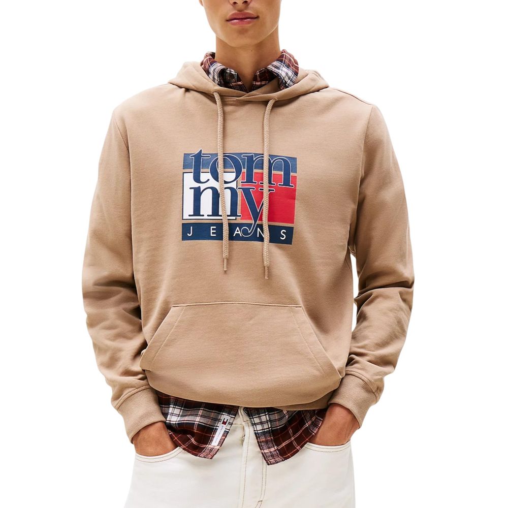 Tommy Hilfiger Jeans Beige Recycled Cotton Hoodie | Regal Royce