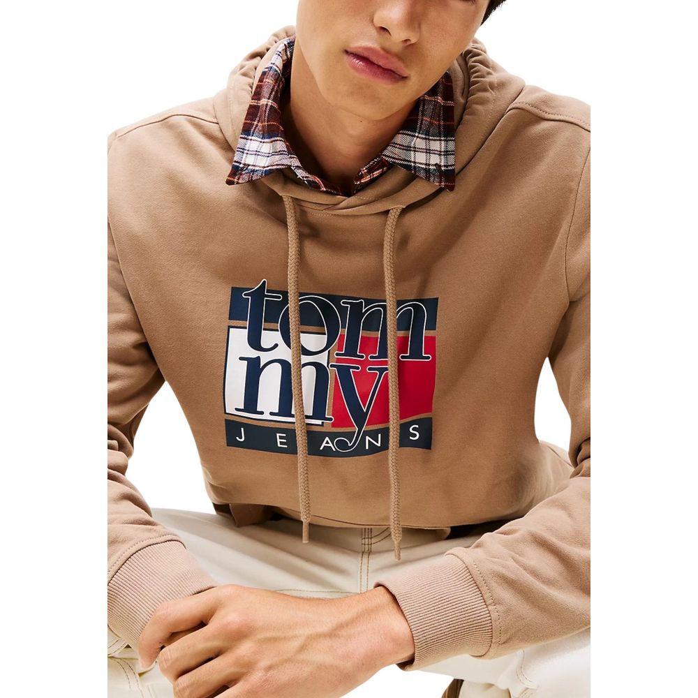 Tommy Hilfiger Jeans Beige Recycled Cotton Hoodie | Regal Royce