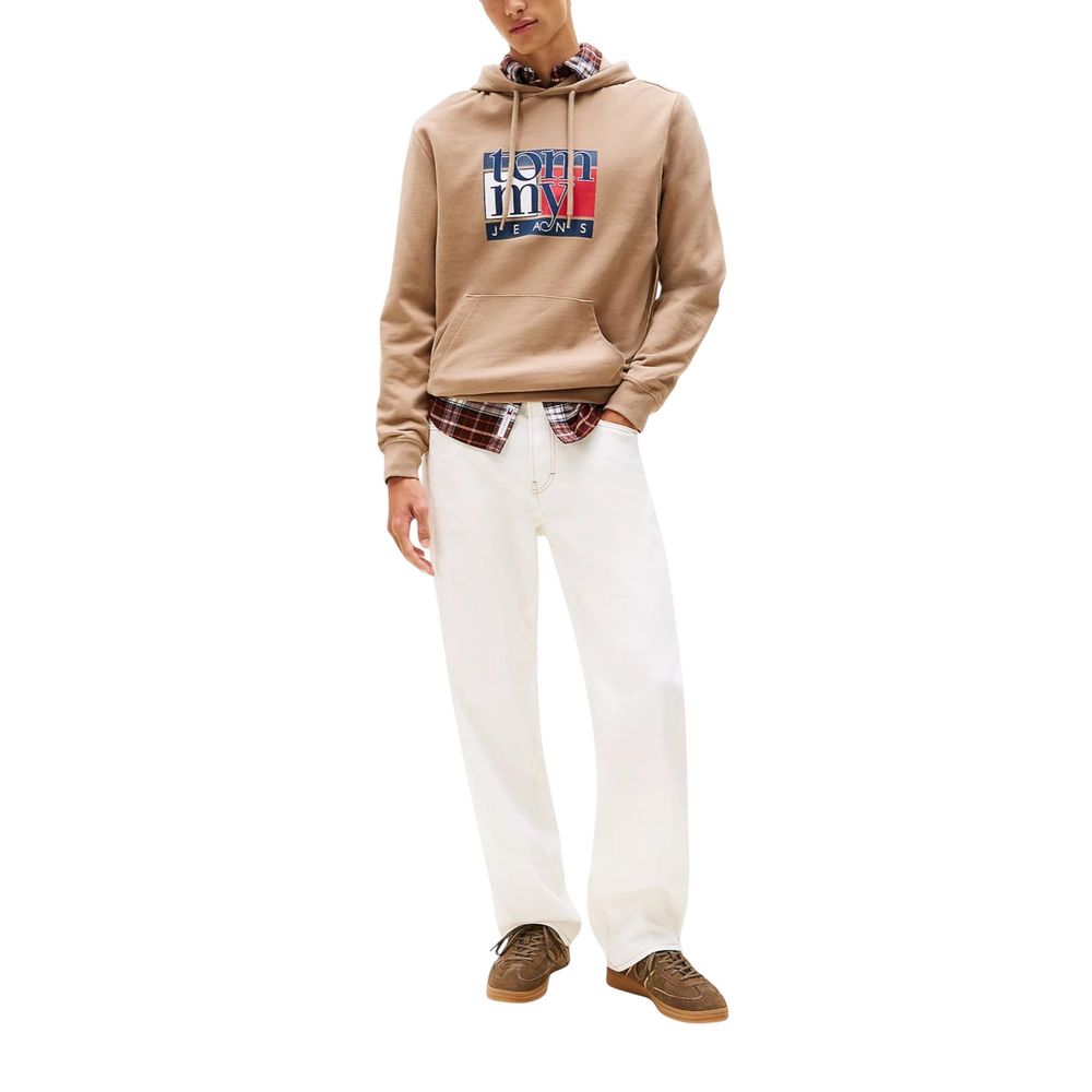 Tommy Hilfiger Jeans Beige Recycled Cotton Hoodie | Regal Royce