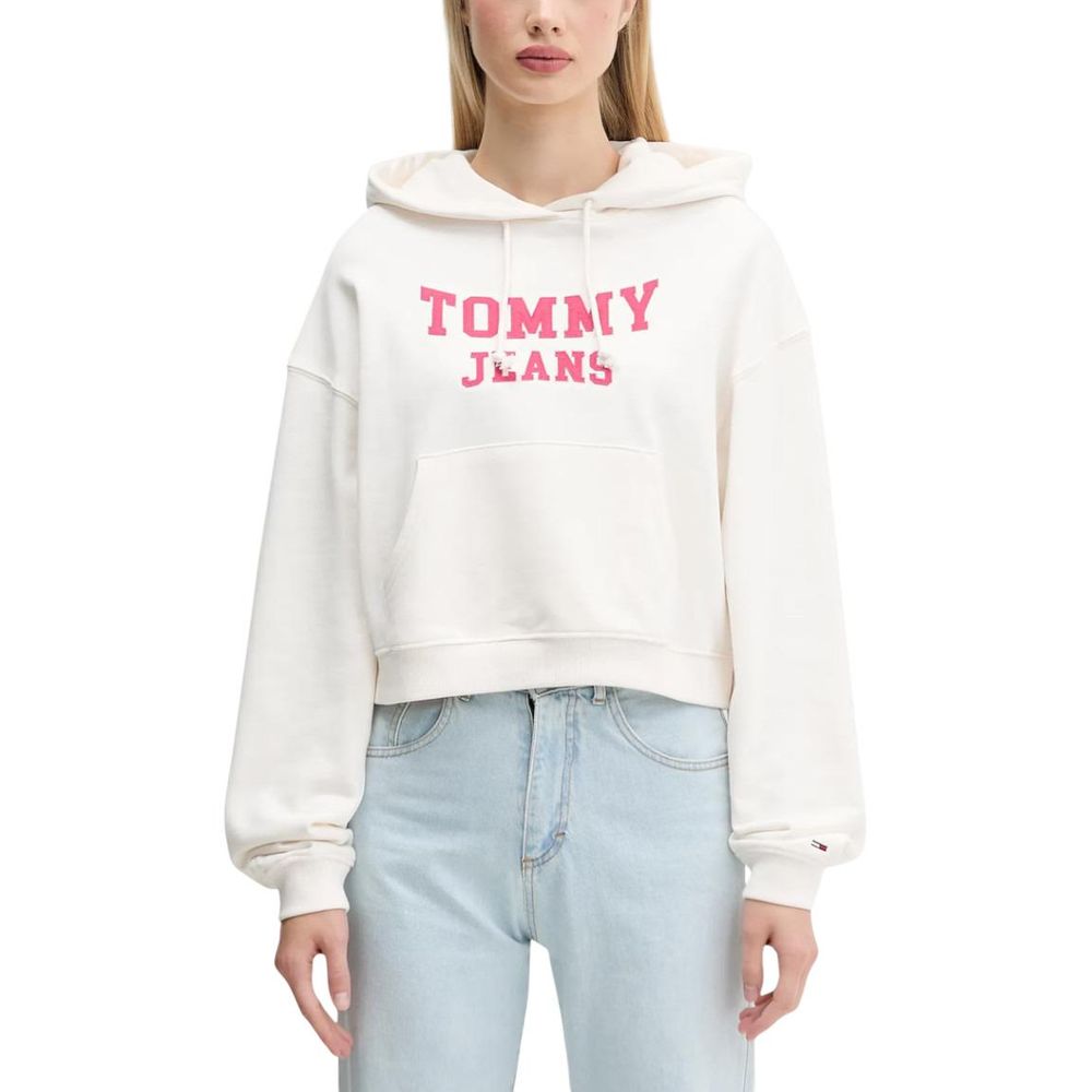 Tommy Hilfiger Jeans Cream Recycled Cotton Hoodie | Regal Royce