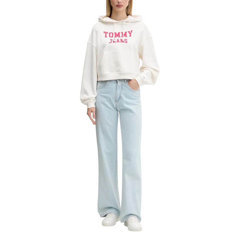 Tommy Hilfiger Jeans Cream Recycled Cotton Hoodie | Regal Royce