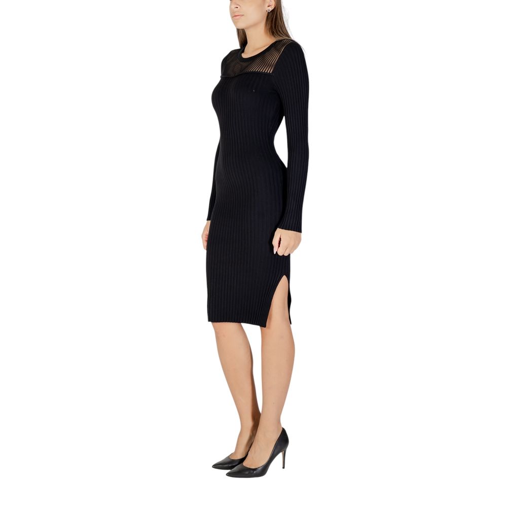 Morgan De Toi Black Viscose Midi Dress | Regal Royce