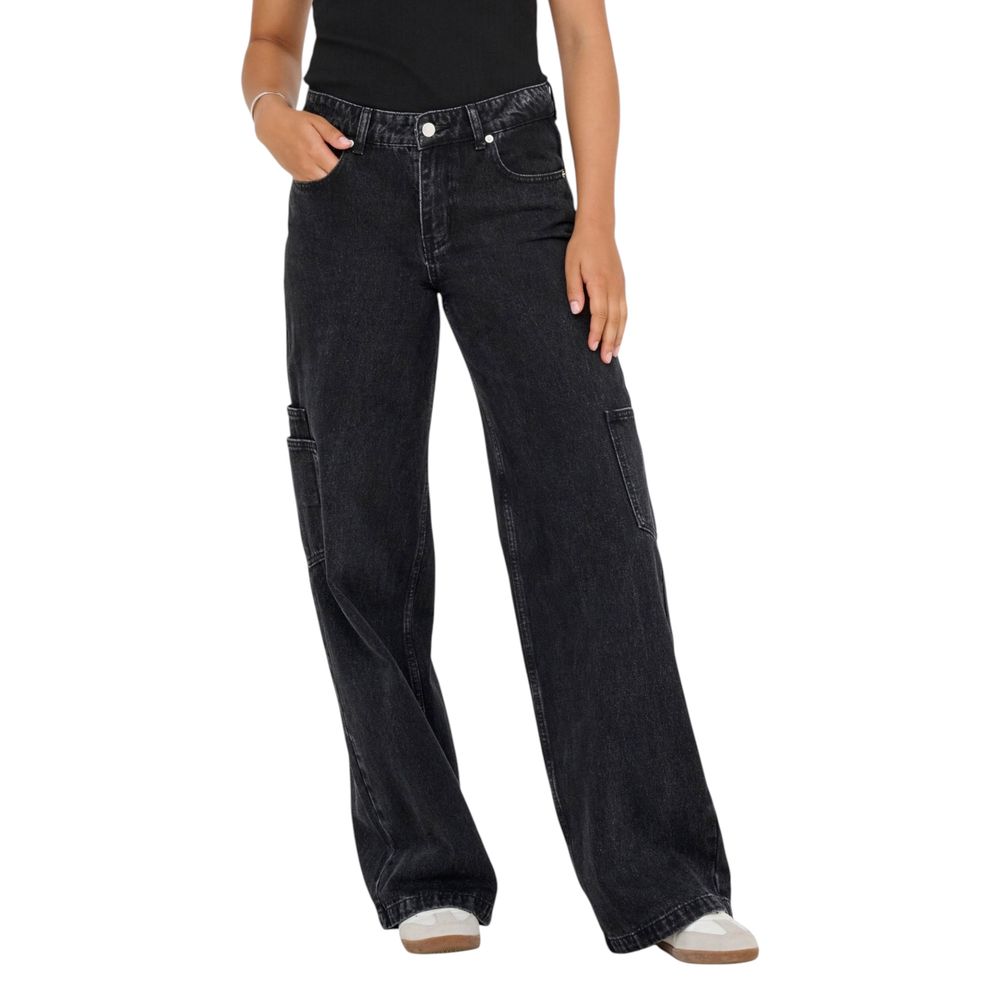 Only Black Cotton Relaxed Fit Jeans | Regal Royce