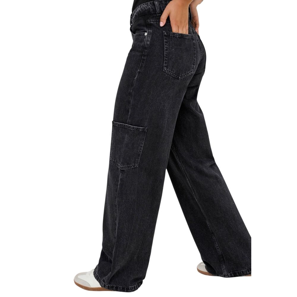 Only Black Cotton Relaxed Fit Jeans | Regal Royce