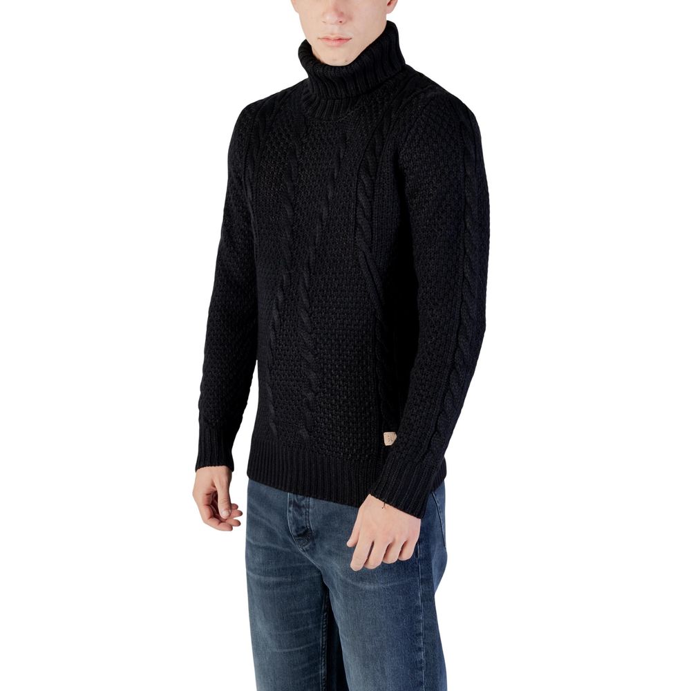 Gianni Lupo Black Marabou Turtleneck | Regal Royce