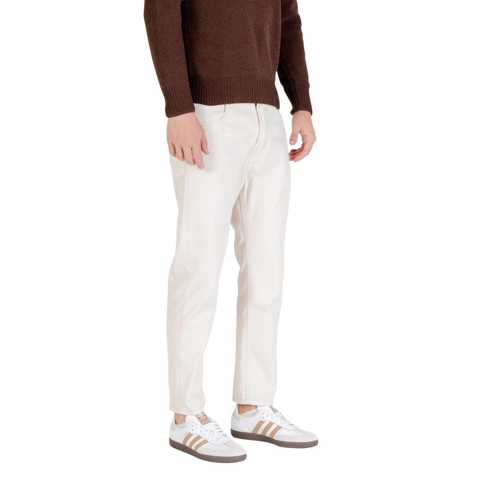 Gianni Lupo Cream Cotton Relaxed Fit Jeans | Regal Royce