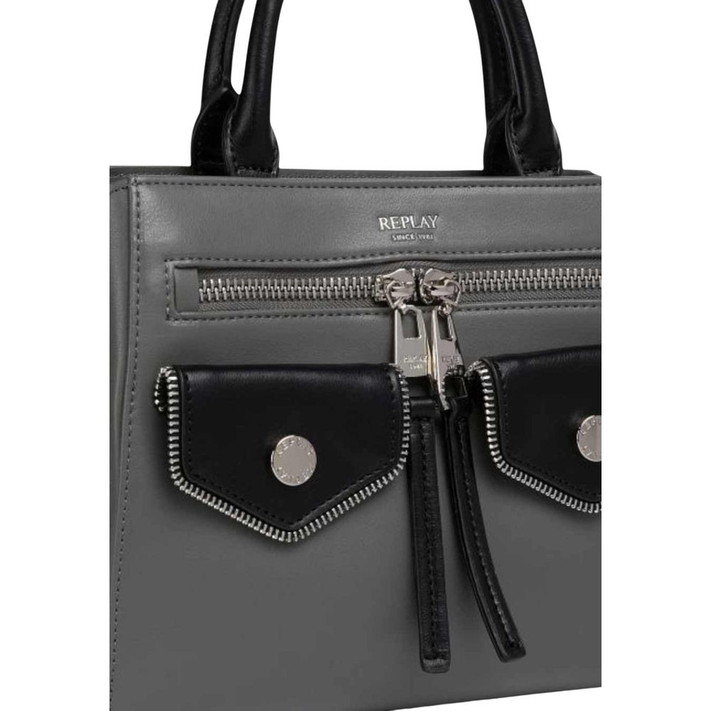 Replay Bicolor Polyester Handbag | Regal Royce