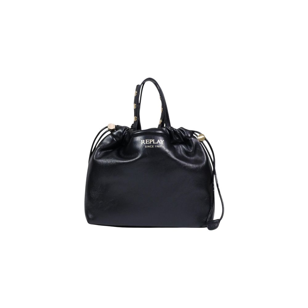 Replay Black Polyester Handbag | Regal Royce
