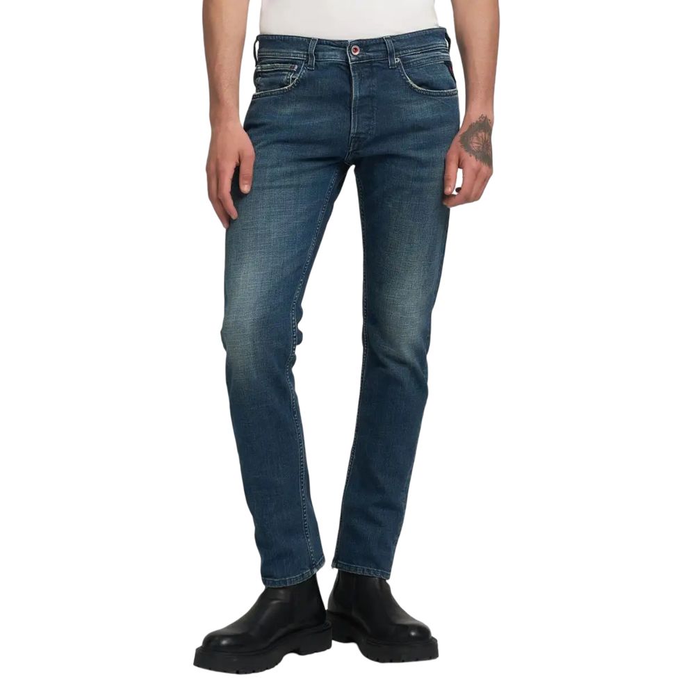 Replay Blue Cotton Relaxed Fit Jeans | Regal Royce