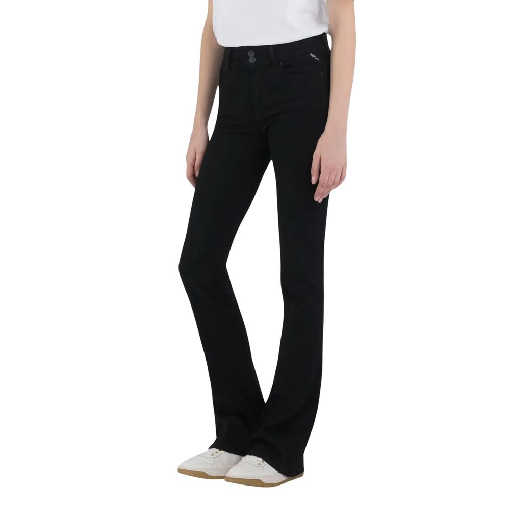 Replay Black Cotton Bootcut Jeans | Regal Royce
