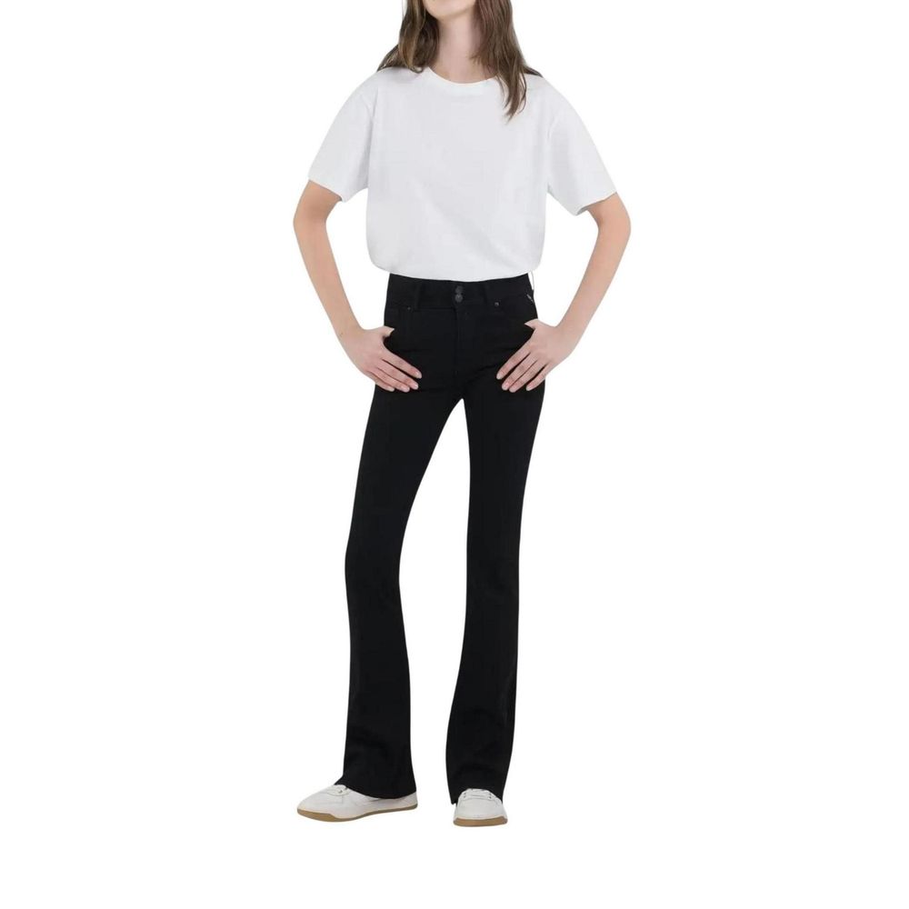 Replay Black Cotton Bootcut Jeans | Regal Royce