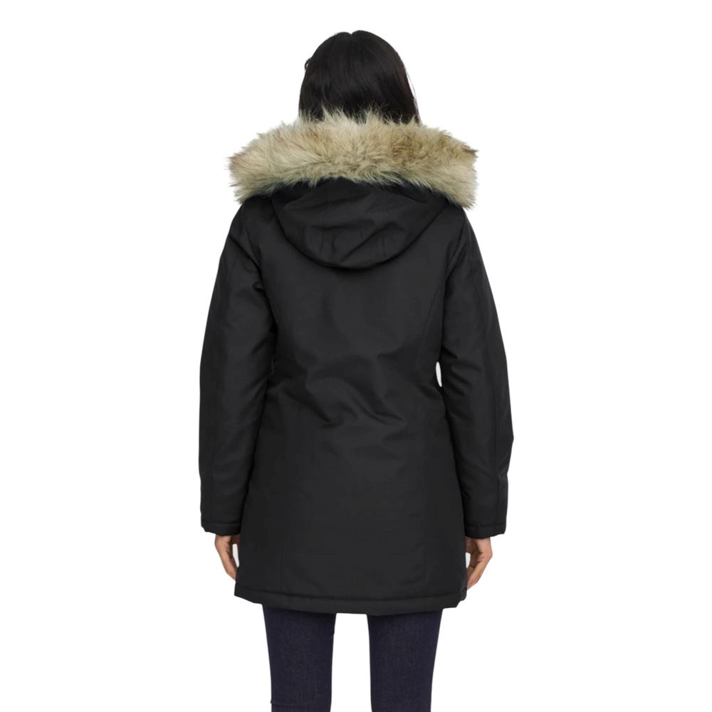 Only Black Polyester Parka | Regal Royce