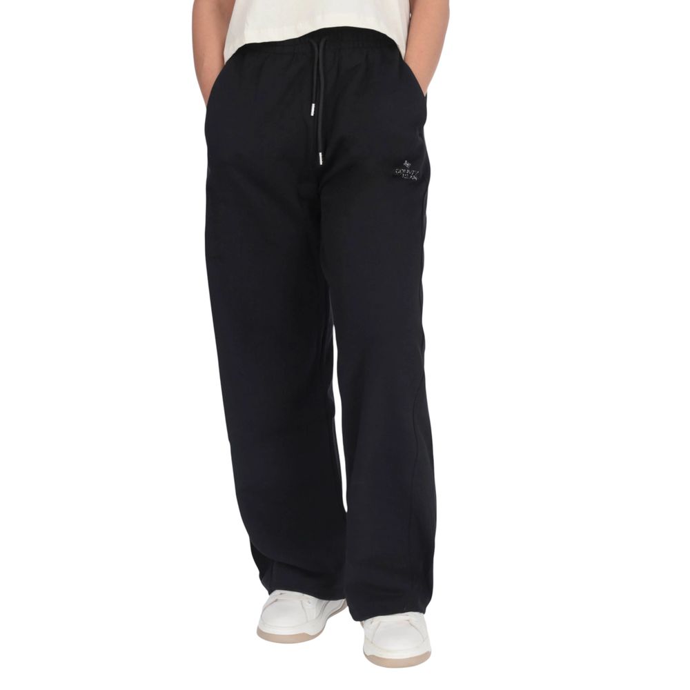 County of Milan Black Cotton Joggers (Workout Pants) | Regal Royce