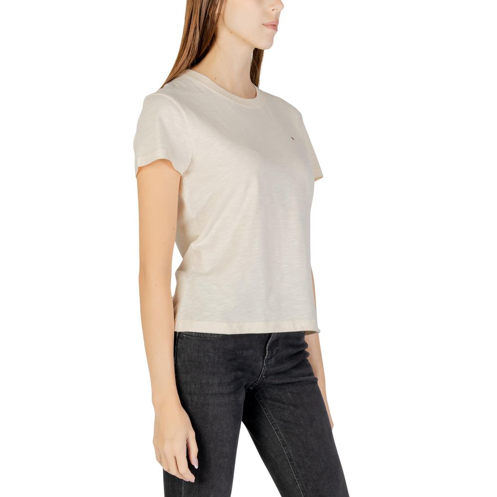 Tommy Hilfiger Jeans Beige Cotton T-Shirt | Regal Royce