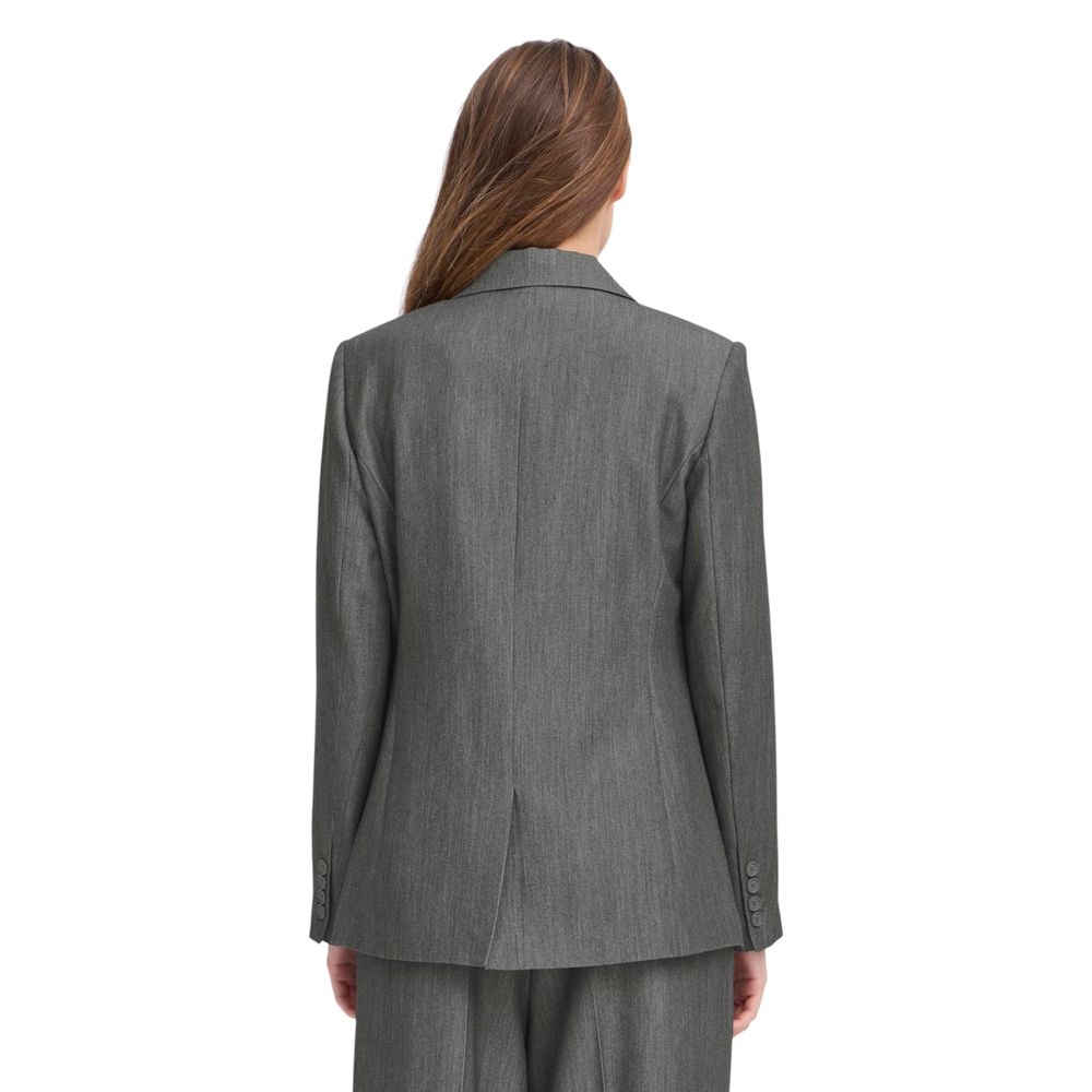 ICHI Gray Polyester Blazer | Regal Royce