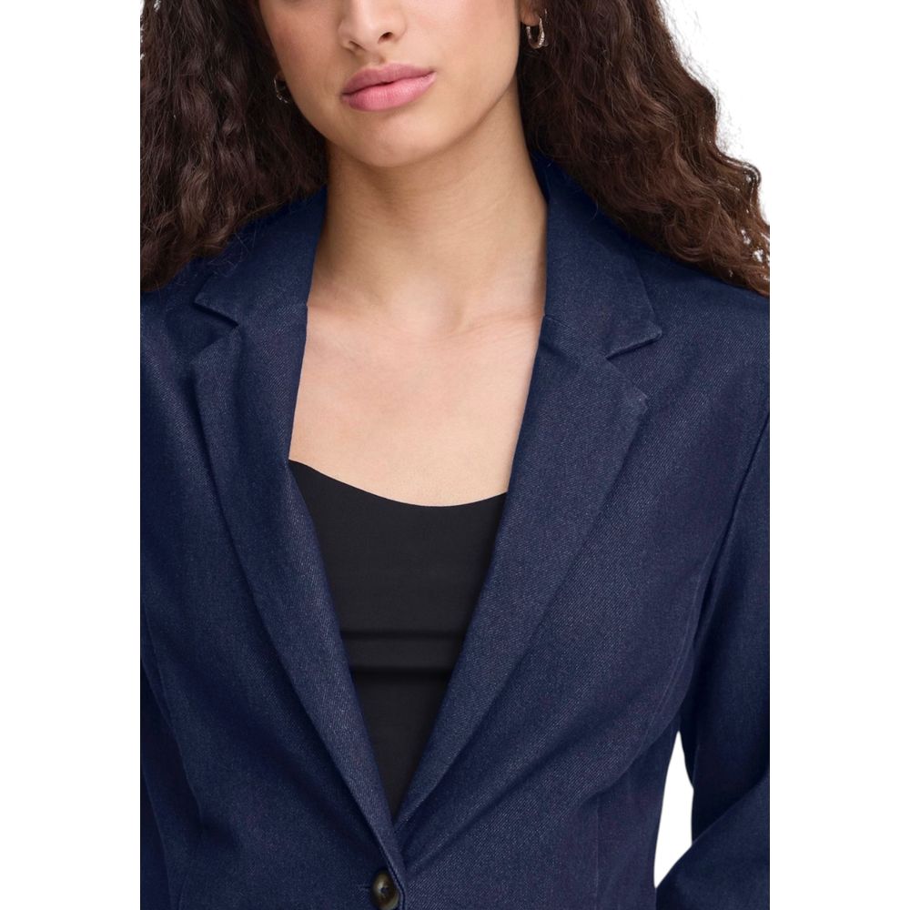 ICHI Blue Cotton Blazer | Regal Royce