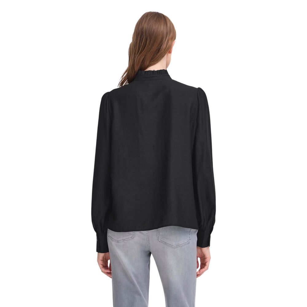 ICHI Black Viscose Blouse | Regal Royce