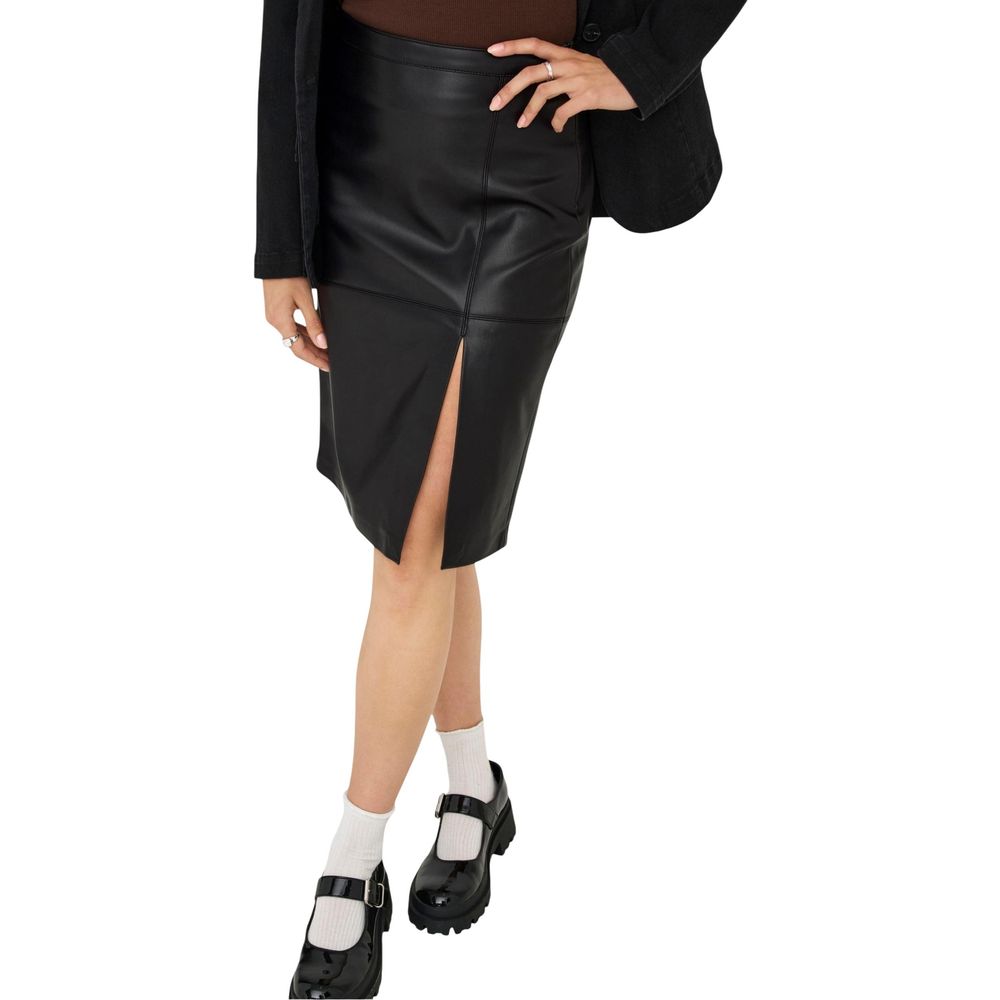 Only Black Polyester Long Skirt | Regal Royce