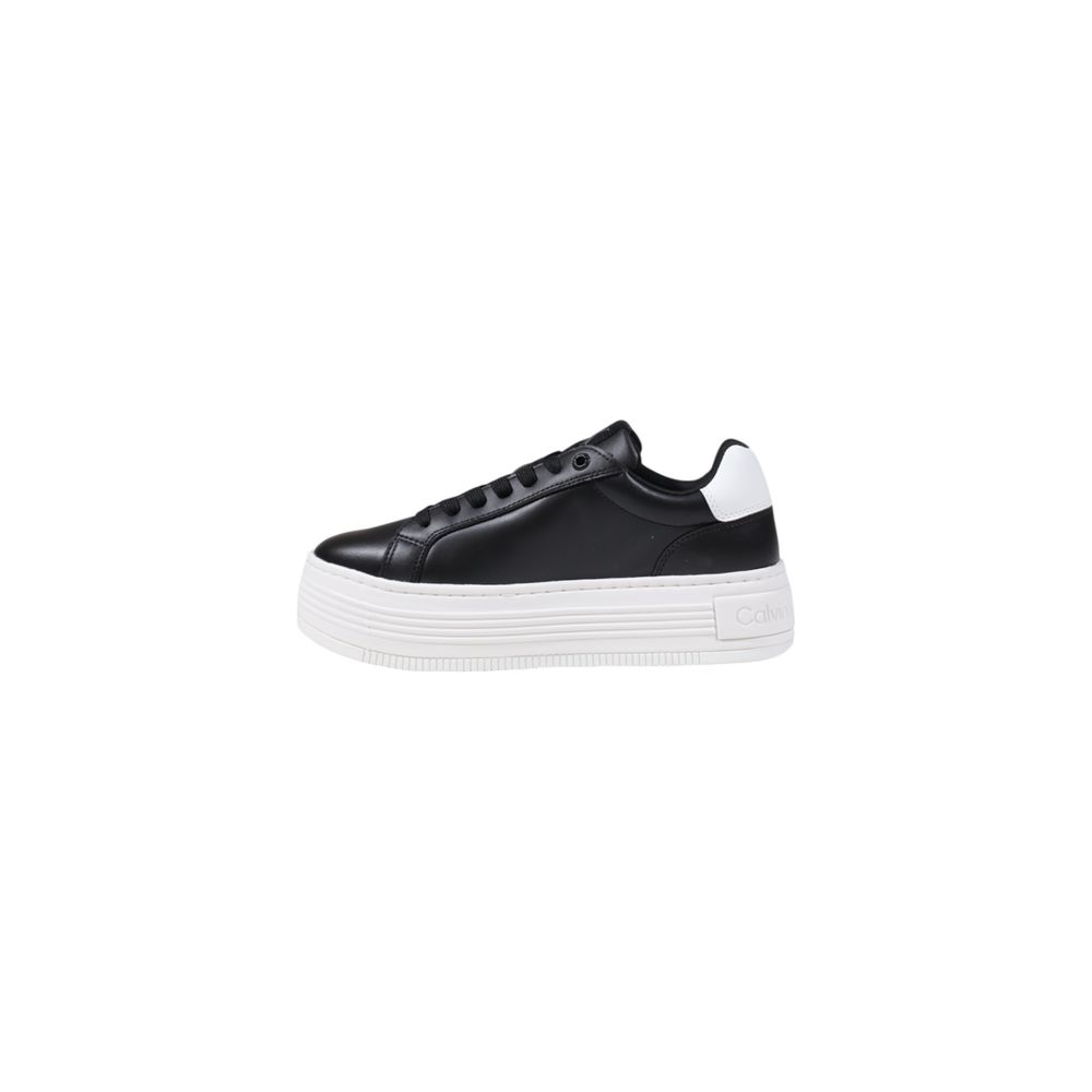 Calvin Klein Jeans Black And White Leather Platform Sneakers | Regal Royce