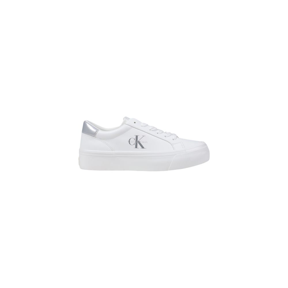 Calvin Klein Jeans Silver Leather Low Top Sneakers | Regal Royce