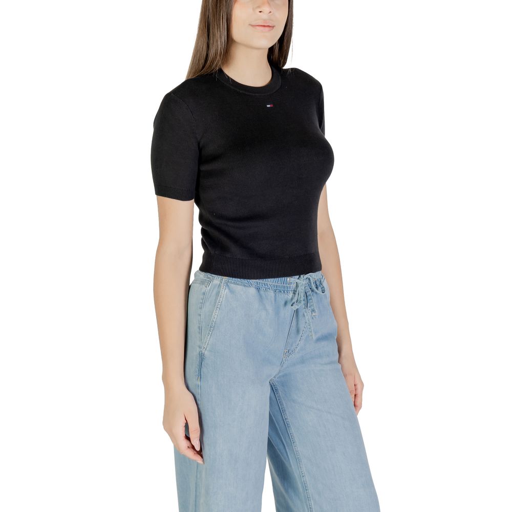 Tommy Hilfiger Jeans Black Recycled Cotton T-Shirt | Regal Royce