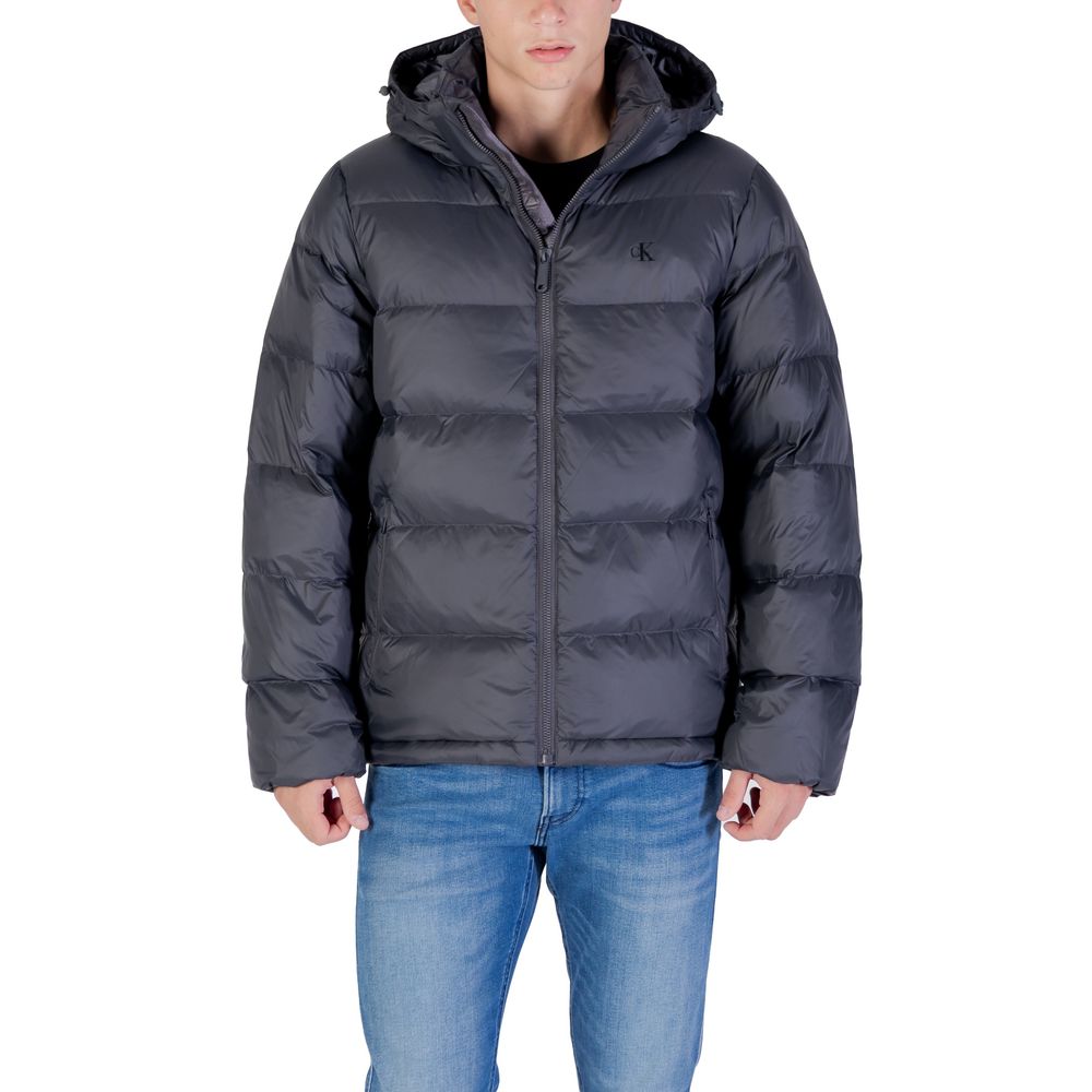 Calvin Klein Jeans Gray Polyamide Coat | Regal Royce