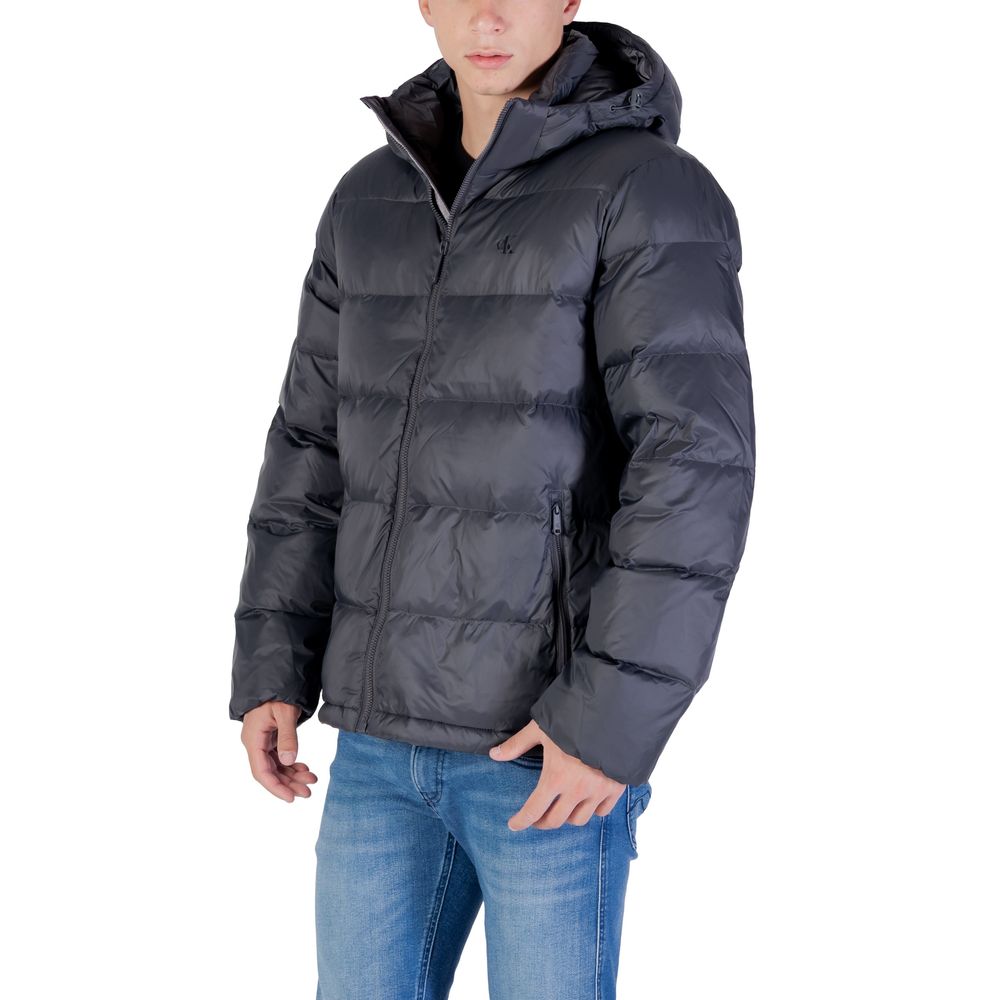 Calvin Klein Jeans Gray Polyamide Coat | Regal Royce