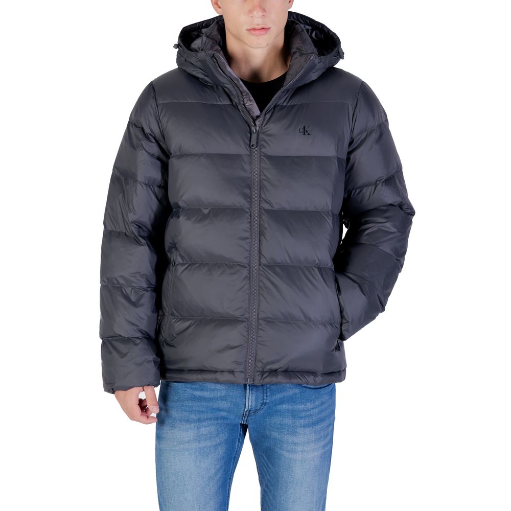 Calvin Klein Jeans Gray Polyamide Coat | Regal Royce