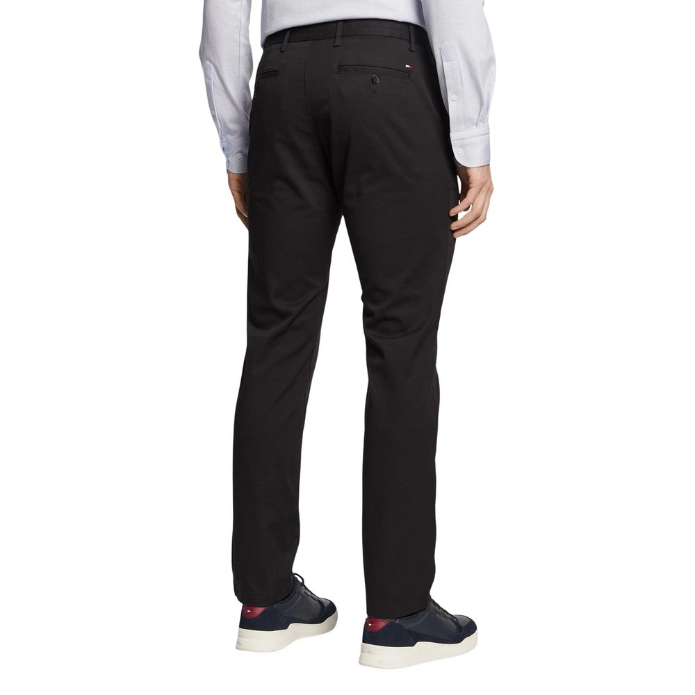 Tommy Hilfiger Black Recycled Cotton Casual Pants | Regal Royce