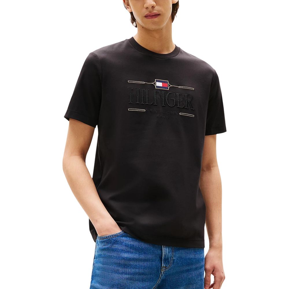 Tommy Hilfiger Black Cotton T-Shirt | Regal Royce