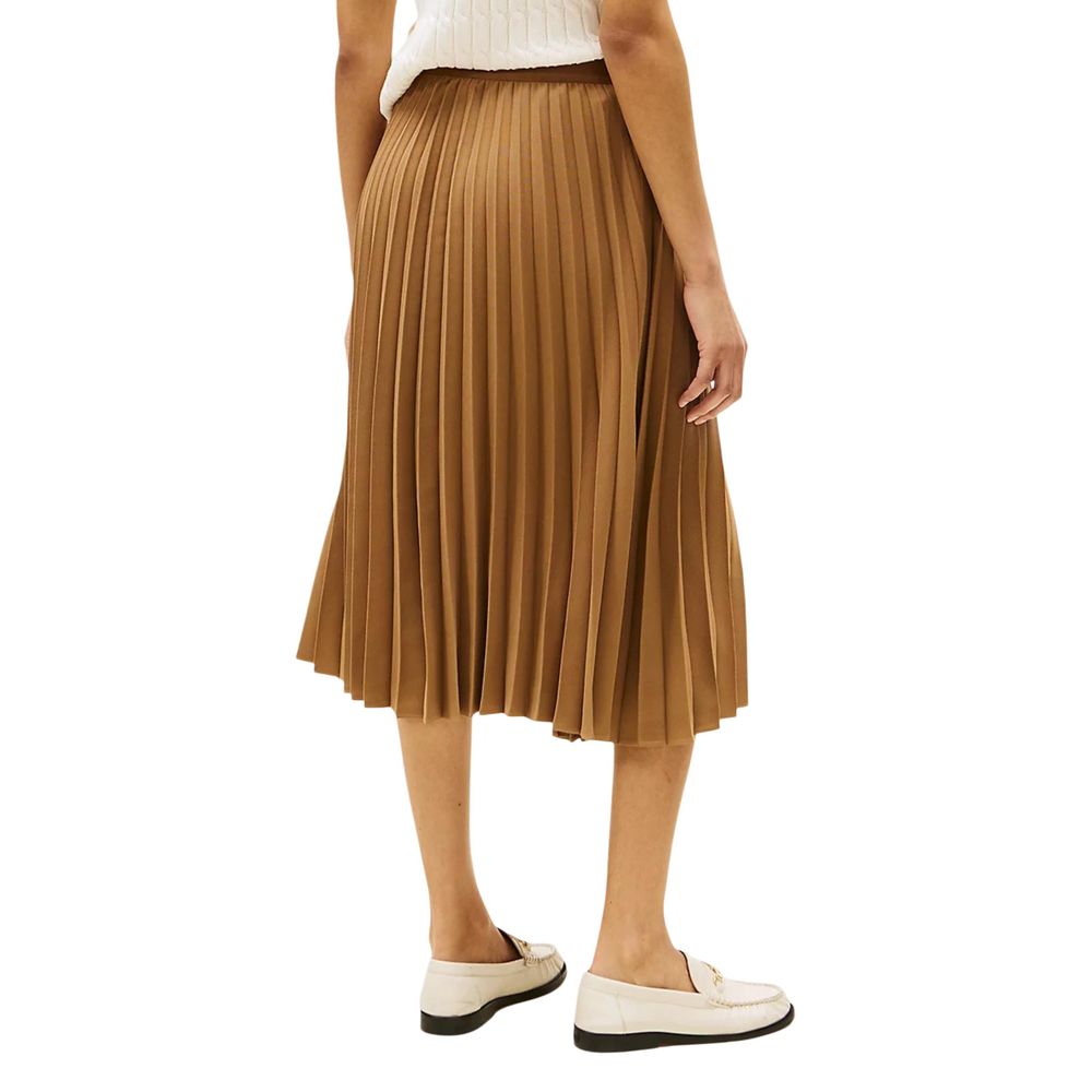 Tommy Hilfiger Brown Recycled Polyester Midi Skirt | Regal Royce
