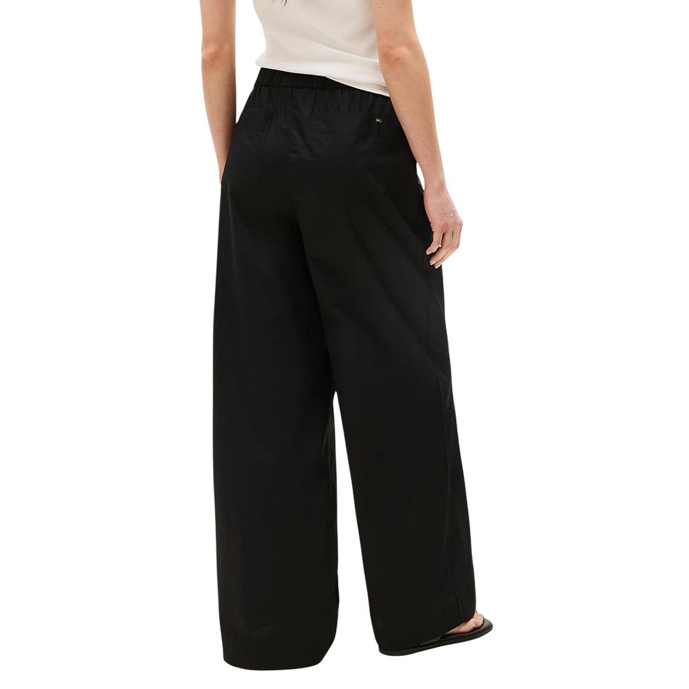 Tommy Hilfiger Black Organic Cotton Casual Pants | Regal Royce