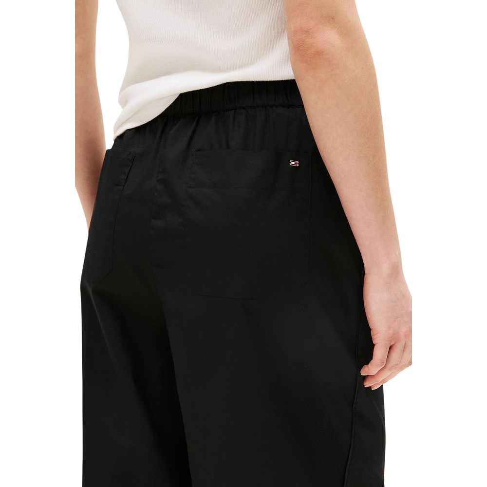 Tommy Hilfiger Black Organic Cotton Casual Pants | Regal Royce