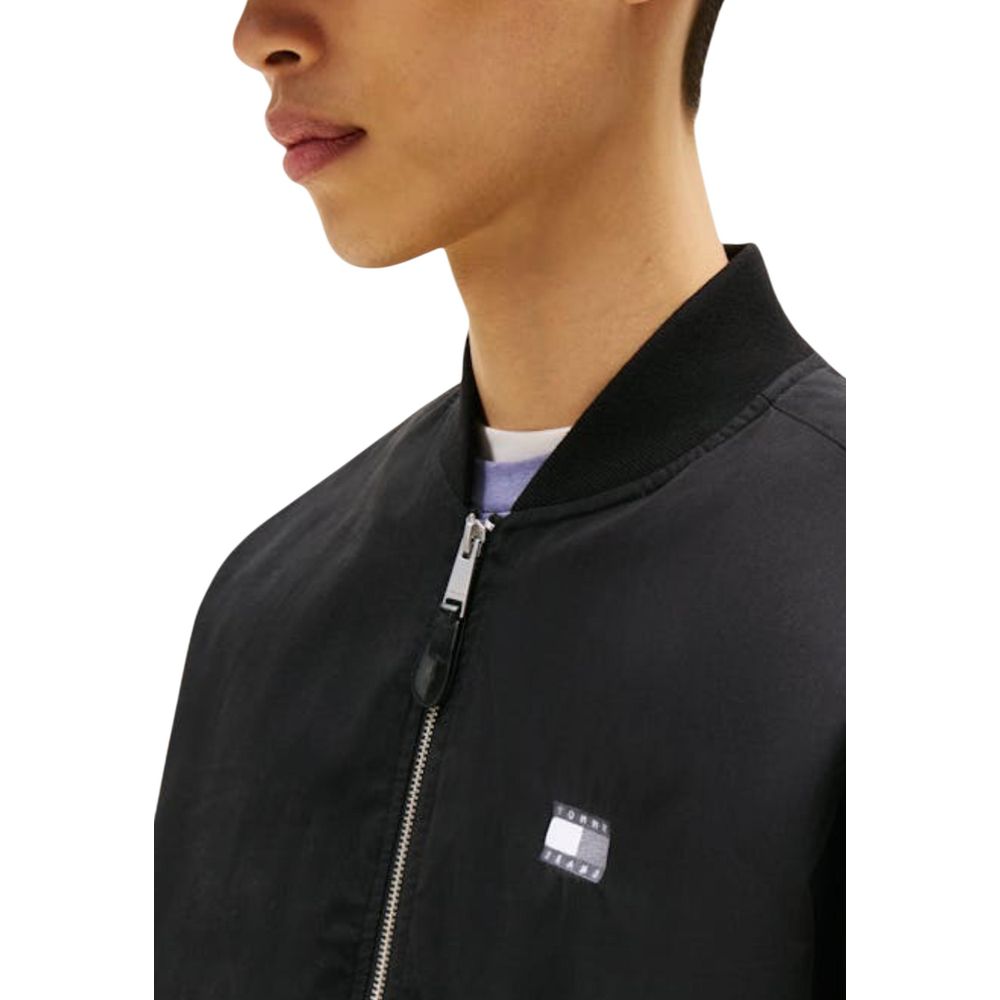 Tommy Hilfiger Jeans Black Recycled Cotton Bomber | Regal Royce