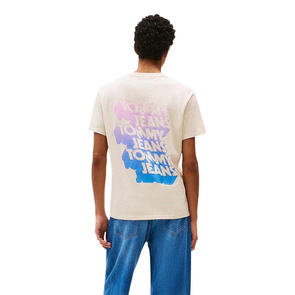 Tommy Hilfiger Jeans Beige Recycled Cotton T-Shirt | Regal Royce