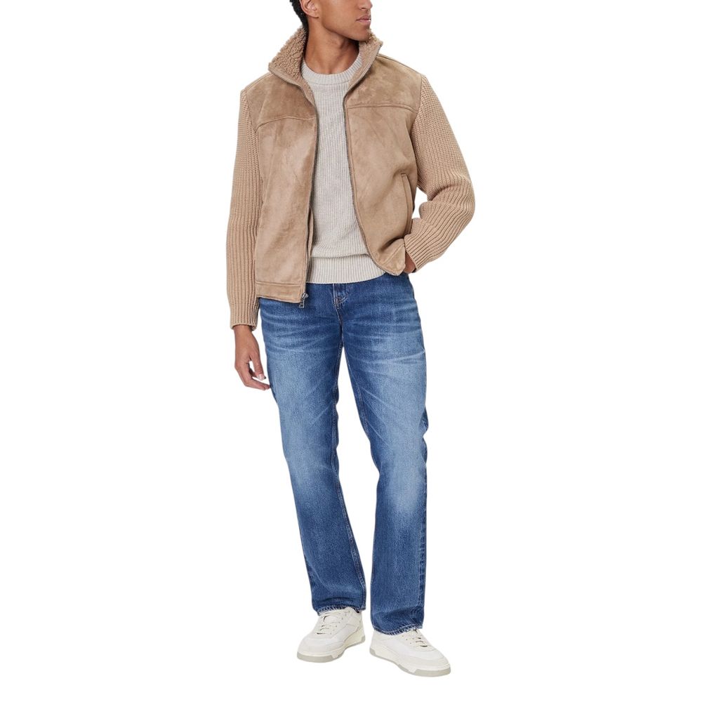 Guess Beige Viscose Biker Jacket | Regal Royce
