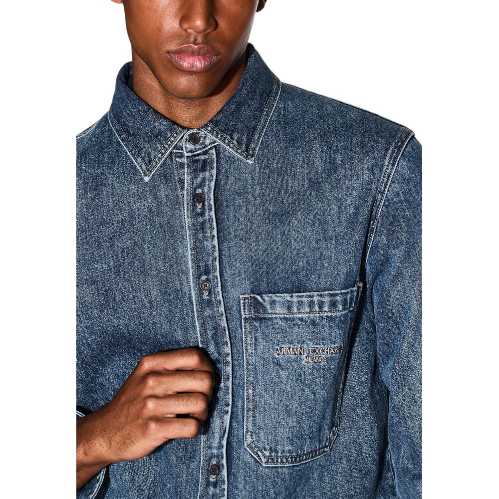 Armani Exchange Blue Denim Shirt | Regal Royce