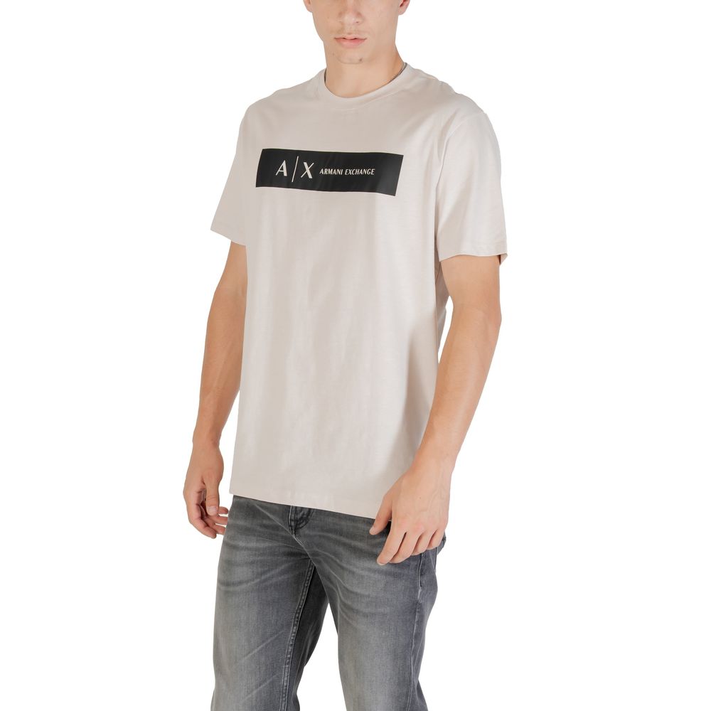 Armani Exchange Beige Cotton T-Shirt | Regal Royce